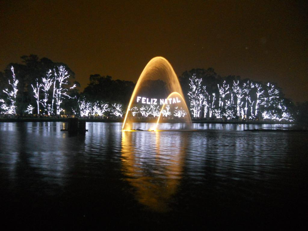 For the holiday season, lights at Ibirapuera Park in Sao Paulo lit up the words Feliz Natal (Merry Christmas in Portuguese). 
