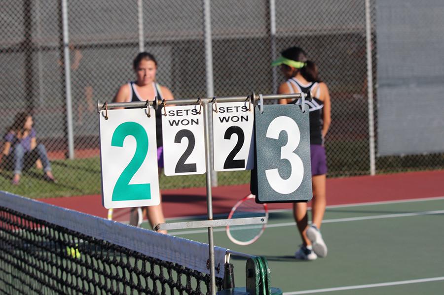 Senior Brooke Hullman and Junior Danny Tajimaroa take the lead in their doubles CIF match at El Camino Country Club.  The team gave it their best effort, but in the end lost to Rancho Buena Vista.
