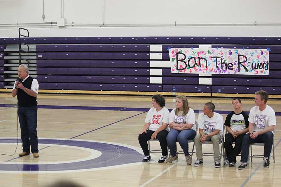 The Ban The R Word assembly brought Randy Jones, a former San Diego Padres player, gave a speech at the assembly in hopes to Ban The R Word.
