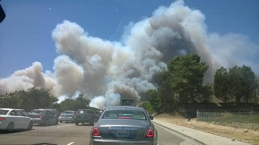During the recent Carlsbad fires, families were forced to quickly evacuate their homes. This disaster has caused families to rethink their emergency action plans. (Photo courtesy Emma Veidt) 