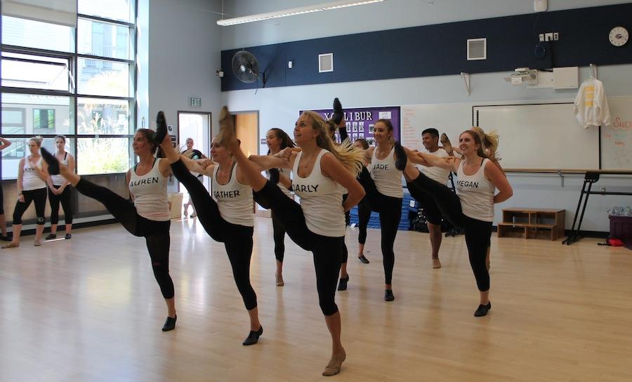 Xcalibur practices their pom dance for the event Oktoberfest. They like to show off their moves to support Carlsbad.