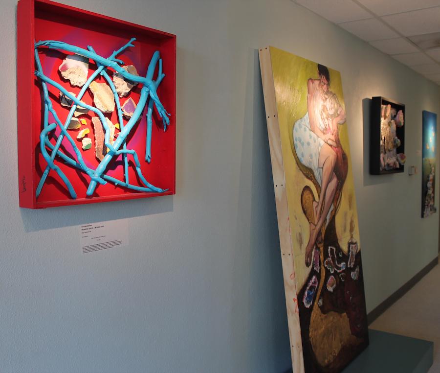 Recently, the Front Porch Gallery located in Carlsbad displayed artwork expressing times during the  Berlin Wall. Many artist incorporated actual pieces of the Wall into their artwork.