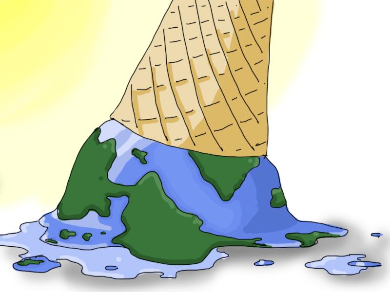 Baby Jesus dropped his ice cream cone to close to the sun. 