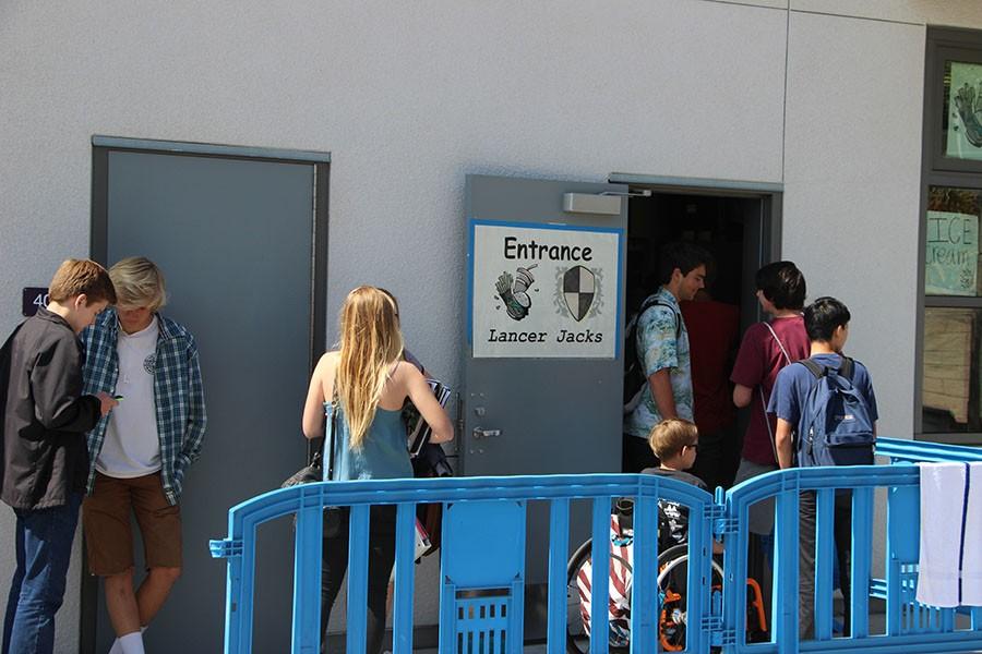 Students line up outside Lancer Jacks to get their lunchtime snacks. Lancer Jacks offers a wide variety of food to accommodate the various preferences of Carlsbad students.