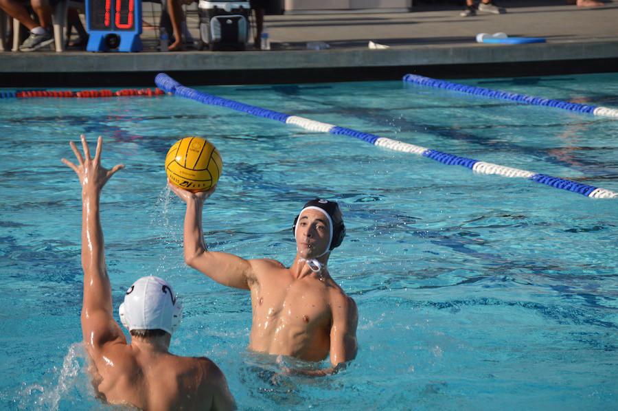 Senior, Ryan Coval, takes a shot in their game against Bishops High School on Tuesday, October 20th.  Carlsbad ends with a tough loss, the score coming out to 6-9.  