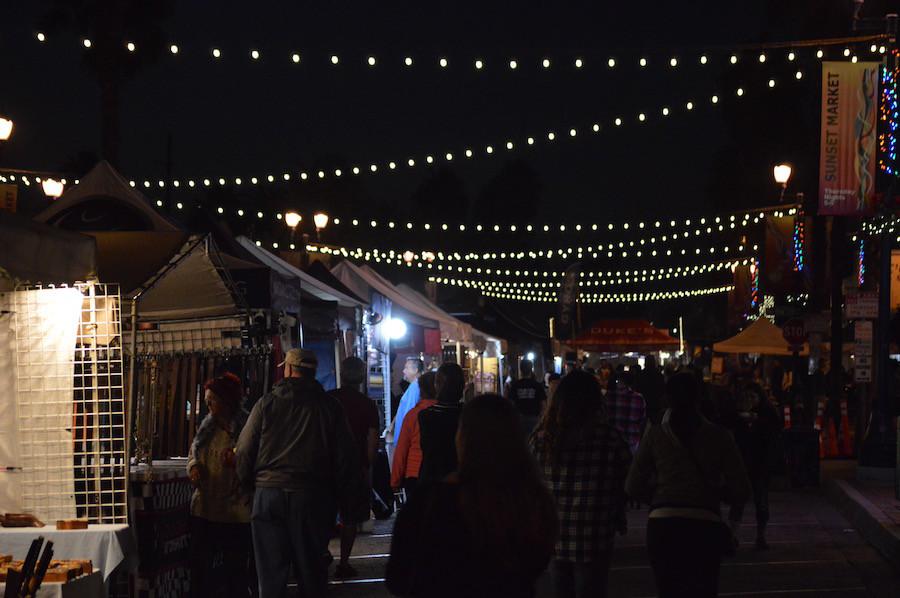 Tons of people from various areas come together in support of local Oceanside businesses. The Sunset Market is held every Wednesday all year long from 5pm to 9pm.