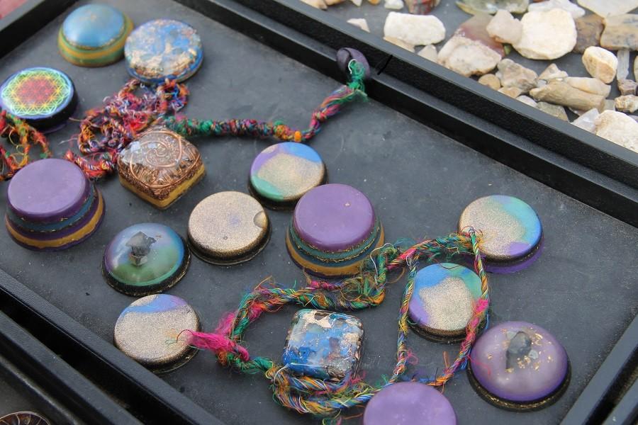 Every Saturday and Sunday, there is the Seaside Bazaar in Encinitas open from 9:00 am- 4:00 pm. It is an off-beat flea market that is one of a kind. Vendors sell items such as jewelry, soaps, photography, and gems like the ones in this photo. 