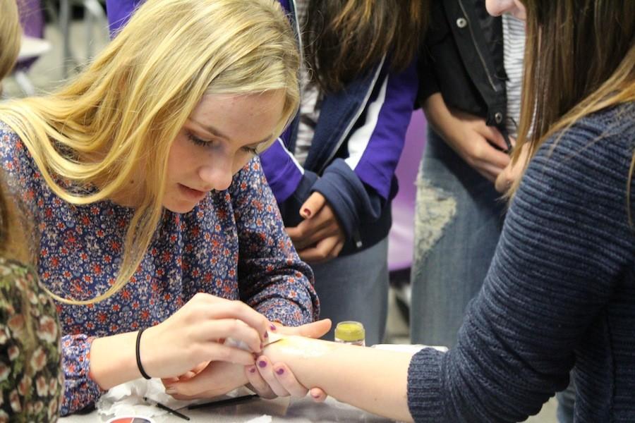 Tatum Bernat recently started a new club based around her interest in special effects makeup. In the class, she hopes to share what she knows about special effects makeup with others. She also hopes to see the club incorporated in school plays and school dances.  