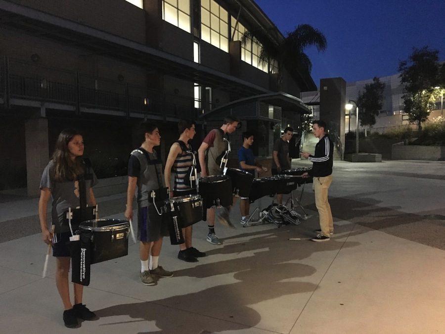 Drumline+practices+for+their+upcoming+season.+They+practice+their+drumming+skills+after+school+in+preparation+for+competitions.