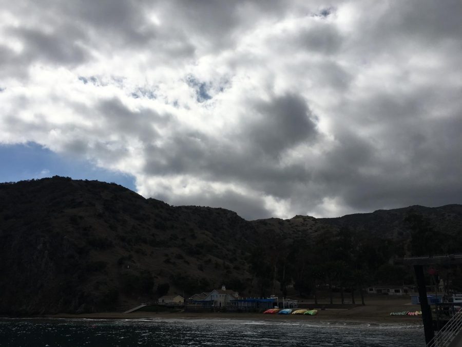Students arrived by boat to Catalina Island Marine Institution beach for their AP environmental science class trip. The students are ready to start exploring marine life. 
