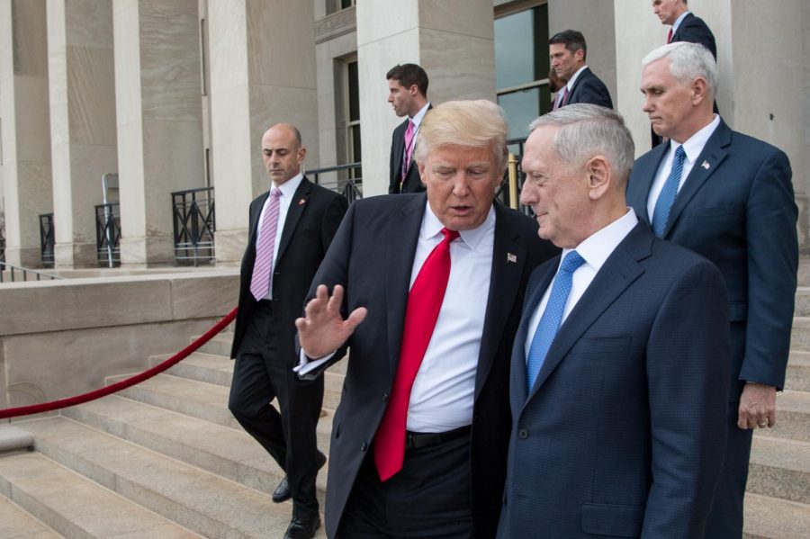 President+Donald+J.+Trump+departs+from+the+Pentagon+alongside+Secretary+of+Defense+James+Mattis+on+Jan.+27%2C+2017%2C+in+Washington%2C+D.C.