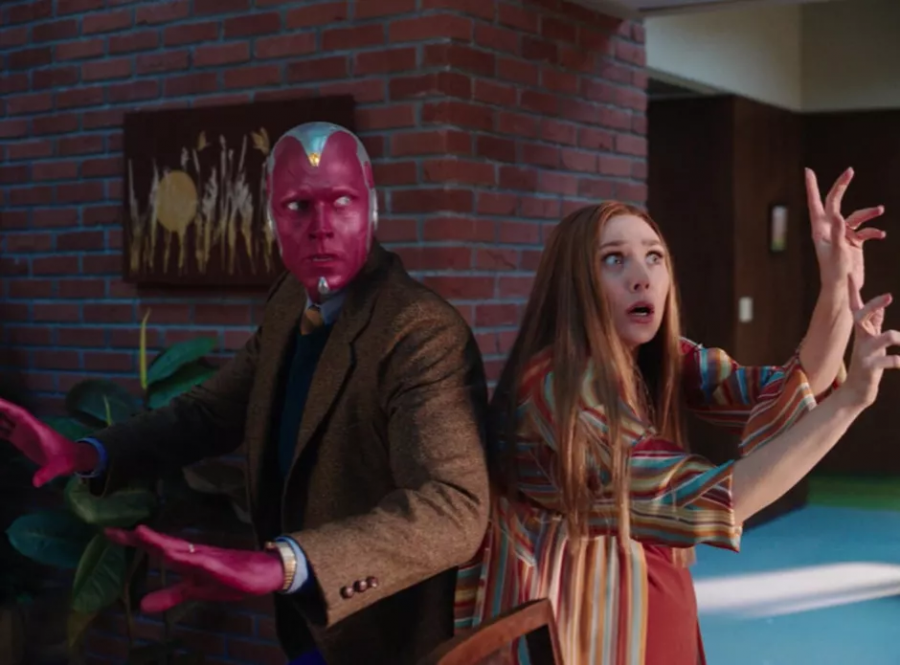 Wanda and Vision are seen back-to-back dealing with the mishaps of a witchy pregnancy.