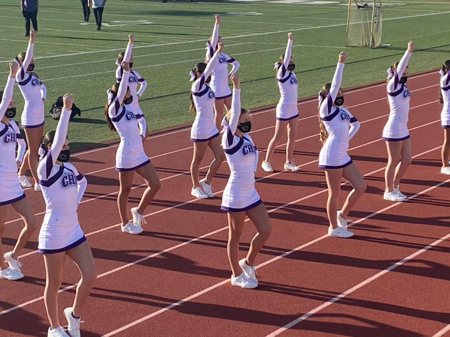 The JV cheer teams away game at Oceanside High School on March 19th.