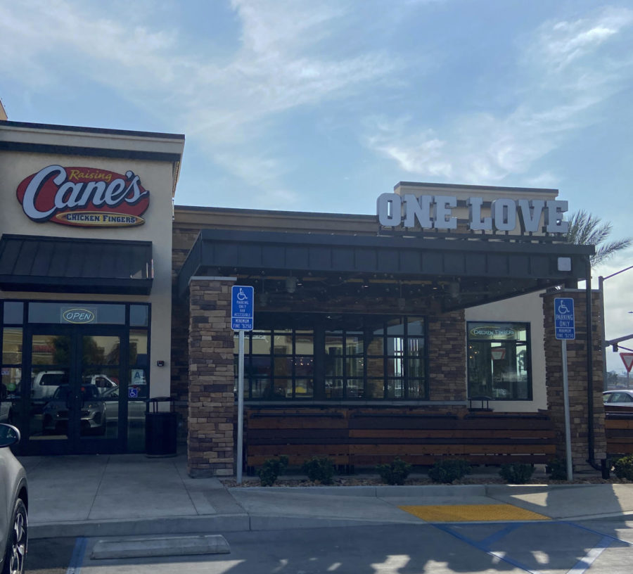 Displayed above is the new Canes located off of Las Posas Road in San Marcos.