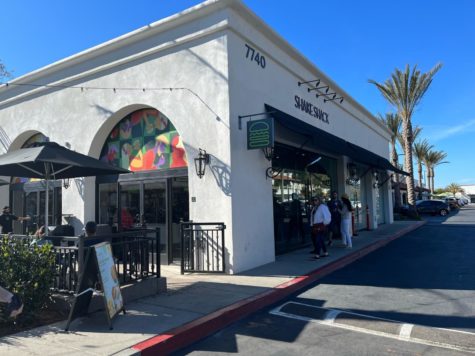 The storefront of the newly opened location in Carlsbad offers an outdoor seating patio.