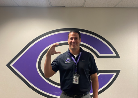 New vice principal, Mr. Williams, shows his Lancer pride. Ending his first semester at CHS, Williams has already made an impact at the school.