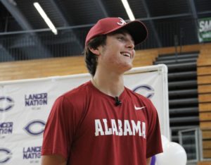 Julian Sayin announces his decision to play at the University of Alabama on Nov. 2.