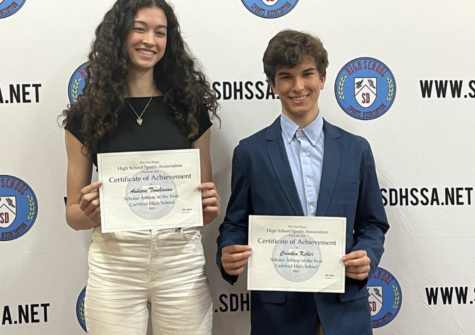 Auburn Tomkinson and Camden Keller received the 2023 Scholar Athlete of the Year Award for their excellence in both academics and sports.