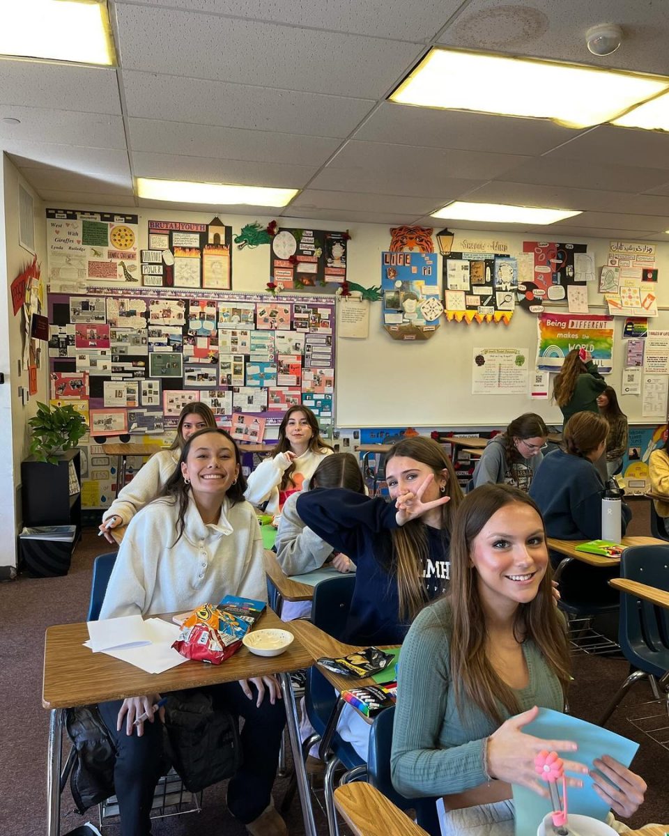 Sending Sunshine club members meet in room 3205 every other Thursday to make cards for senior citizens. 