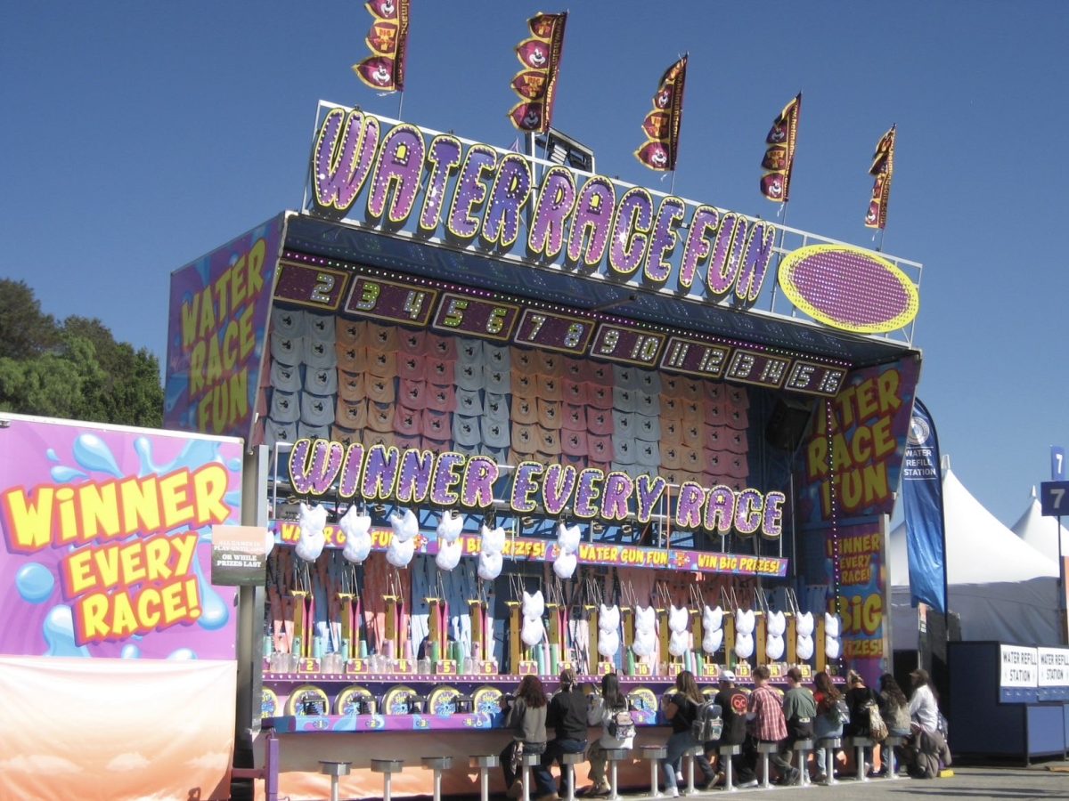 Carnival games featured at the Camp Flog Gnaw grounds.