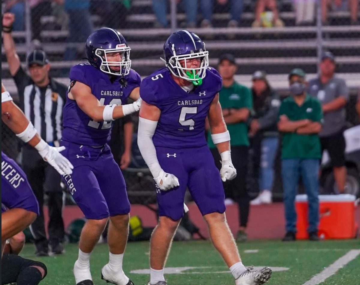 Chase Harris (5) will be leaving behind an impressive legacy at Carlsbad High School's football program.
