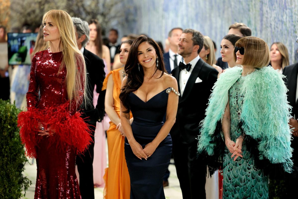 Nicole Kidman, Lauren Sanchez and Anna Wintour pose during the Met Gala, an annual fundraising gala held for the benefit of the Metropolitan Museum of Art's Costume Institute. with this year's theme 'Costume Art' in New York City, New York, U.S., May 4, 2026.