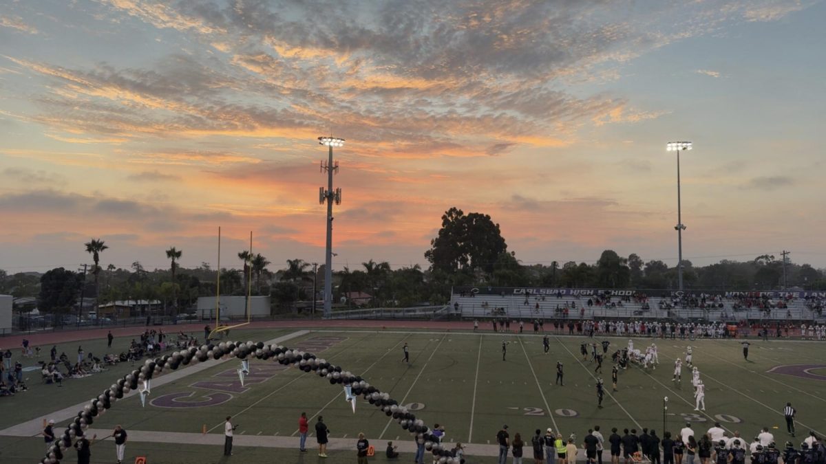 Carlsbad High School's Football Field during football season.