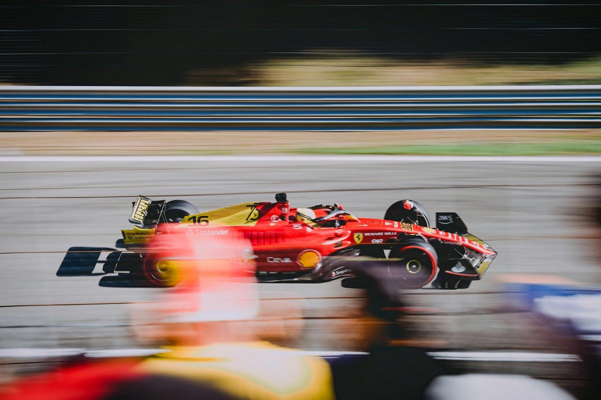 Charles Leclerc driving a Scuderia Ferrari Formula 1 car