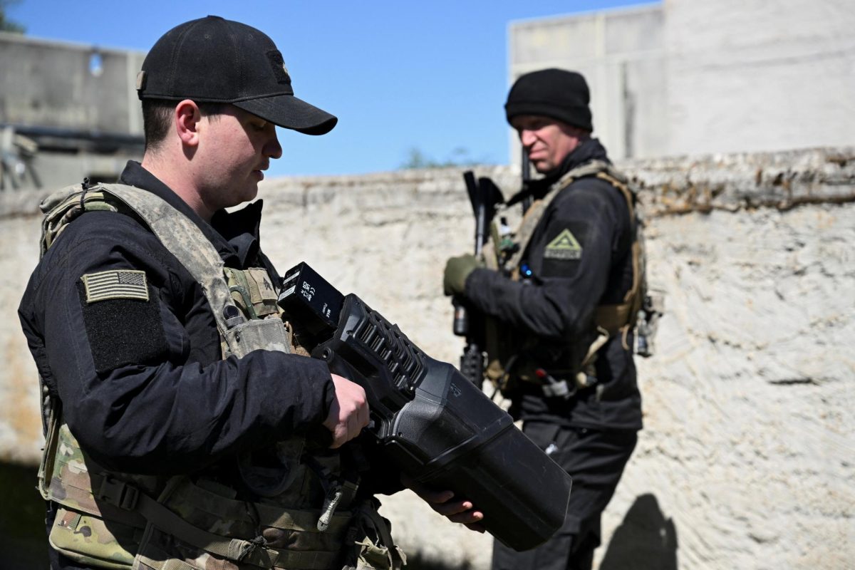 A soldier holds a drone gun at a media day during the U.S. Army Combined Resolve exercise at the U.S. Army's southern Germany training facilities in Hohenfels, Germany, April 30, 2026.